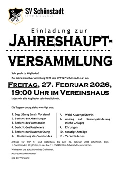 Jahreshauptversammlung 2025
